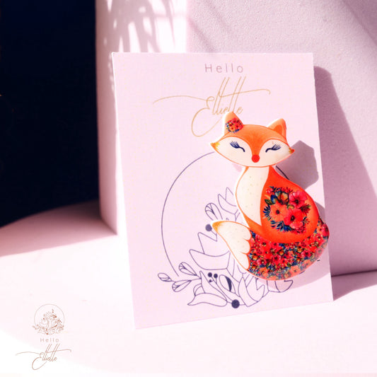 Pins Petit Renard Fleuri 🦊 – Création artisanale