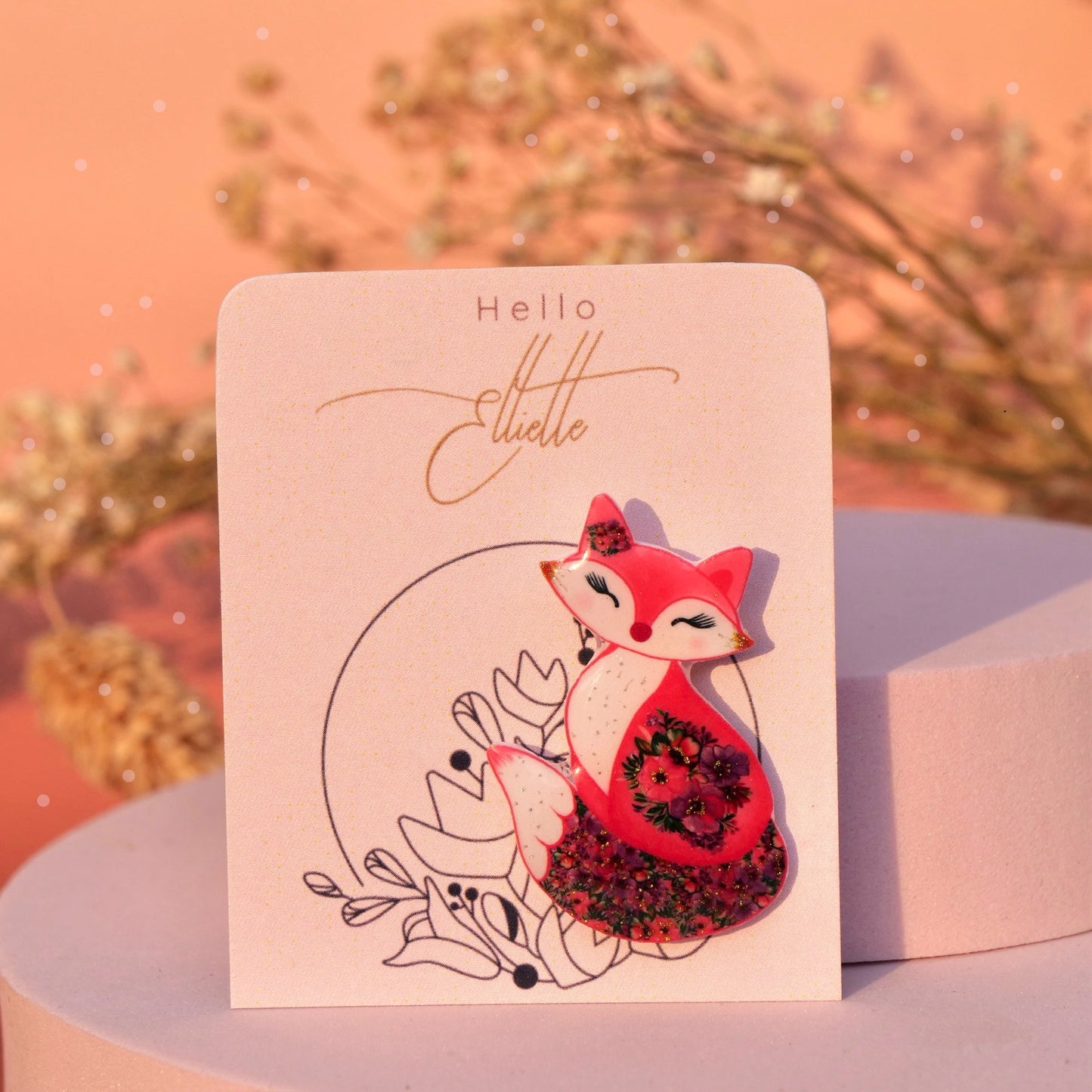 Pins Petit Renard Fleuri 🦊 – Création artisanale
