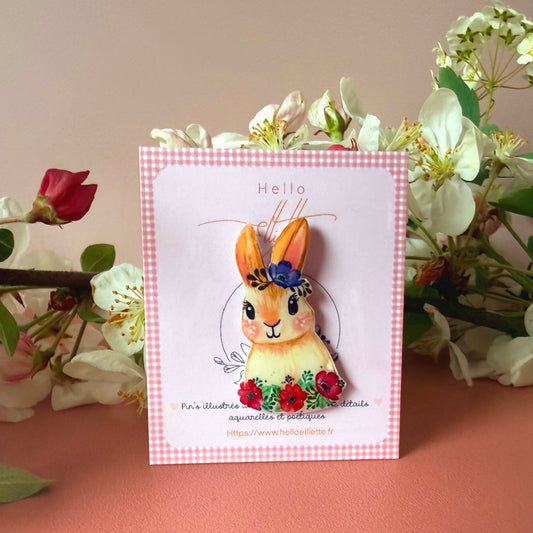 Pins Petit Lapin Fleuri 🐰 — Création artisanale