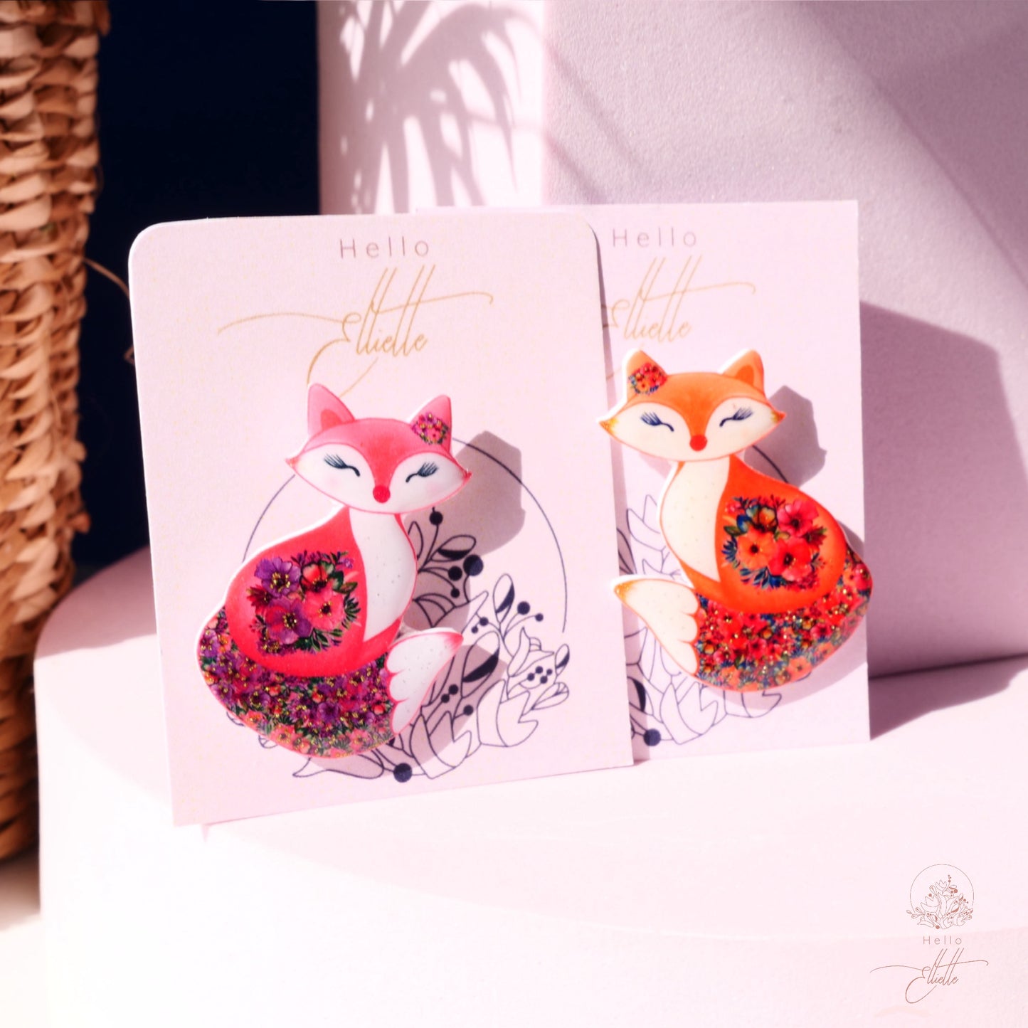 Pins Petit Renard Fleuri 🦊 – Création artisanale