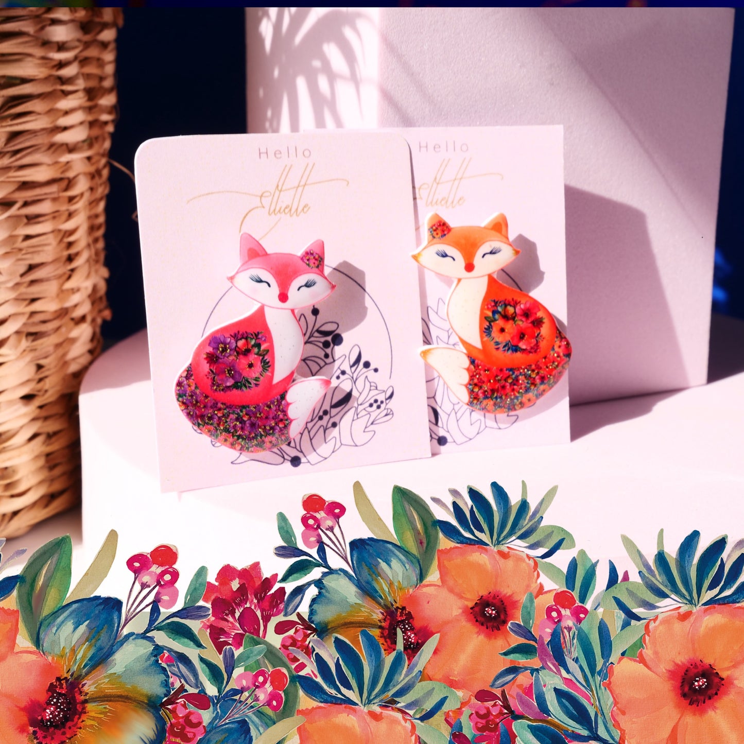 Pins Petit Renard Fleuri 🦊 – Création artisanale